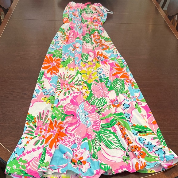 Lilly Pulitzer for Target Colorful Tropical Floral Strapless Maxi Dress XS - Picture 7 of 7